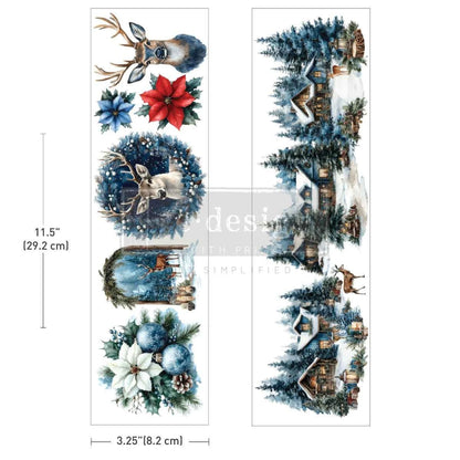Re-Design with Prima Blue Ridge Winter 3,25x11,5 Inch Luxe Transfers (2pcs)