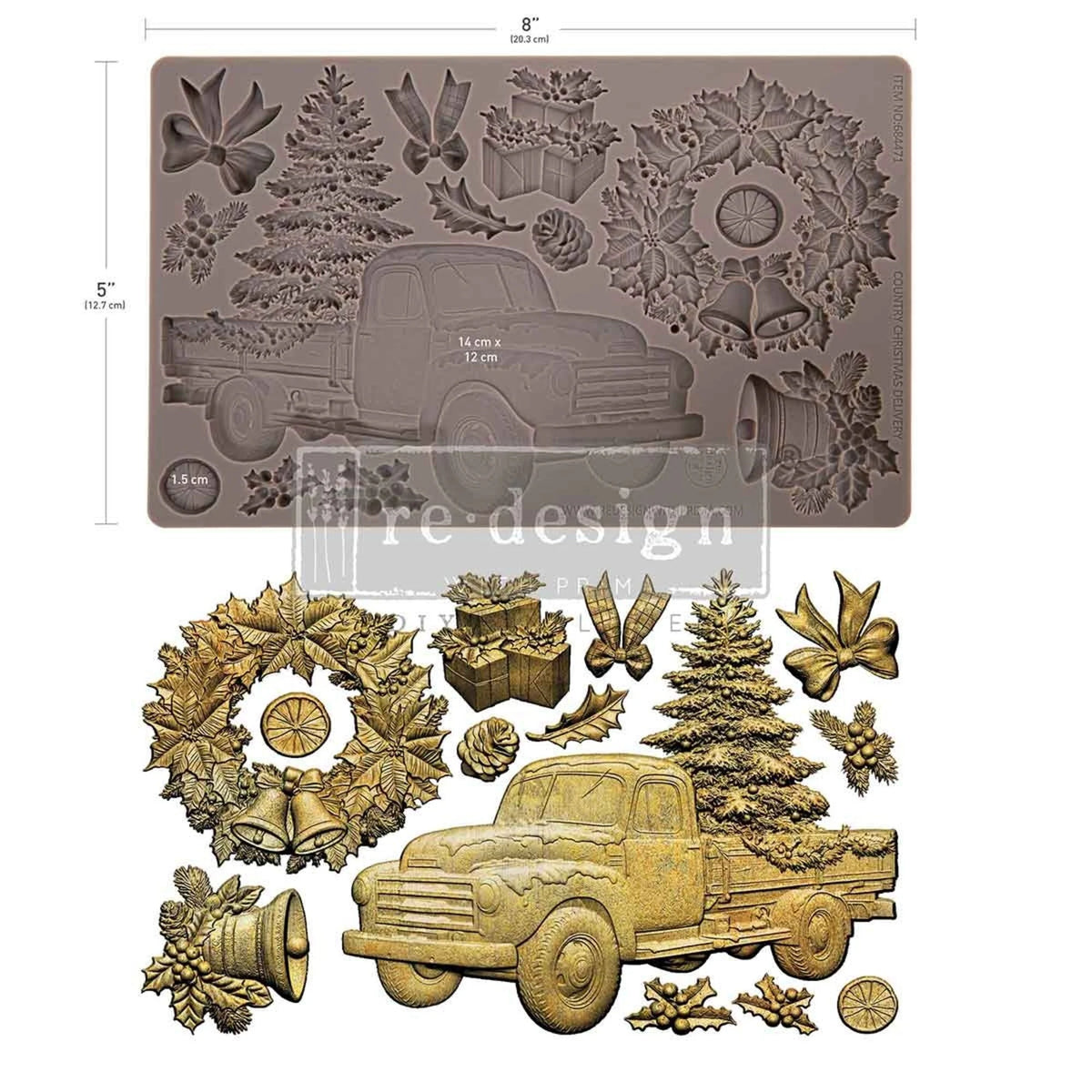 Re-Design with Prima Country Christmas Delivery 5x8 Inch Decor Moulds