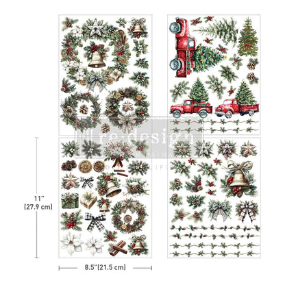 Re-Design with Prima Home For The Holidays 8,5x11 Inch Middy Plus Transfers (4pcs)