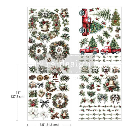 Re-Design with Prima Home For The Holidays 8,5x11 Inch Middy Plus Transfers (4pcs)