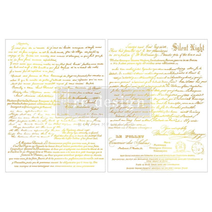 Re-Design with Prima Kacha Gilded Noel Script 8,5x11 Inch Middy Foil Transfers (2pcs)