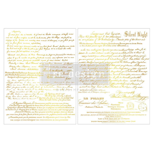 Re-Design with Prima Kacha Gilded Noel Script 8,5x11 Inch Middy Foil Transfers (2pcs)