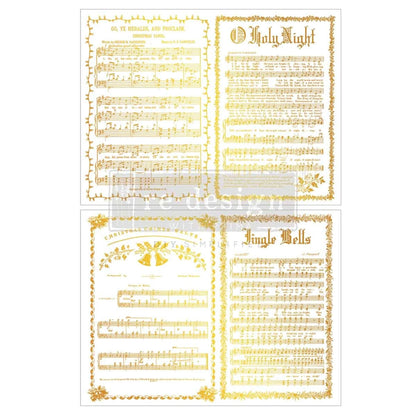Re-Design with Prima Kacha Yuletide Symphony 8,5x11 Inch Middy Foil Transfers (2pcs)