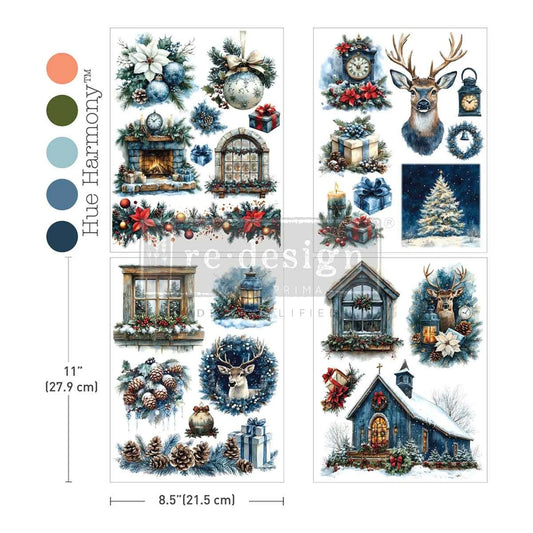 Re-Design with Prima Quiet Country Blue 8,5x11 Inch Middy Plus Transfers (4pcs)