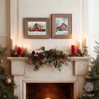 Re-Design with Prima Snowy Village Charm A3 Decoupage Fiber Pack (2pcs)
