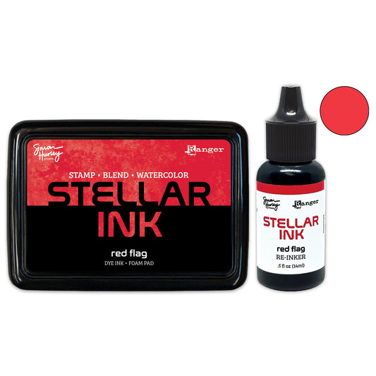 Ranger Simon Hurley create. Stellar Ink Pad & Re-Inker - Red Flag