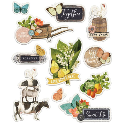Simple Stories Simple Vintage Farmhouse Garden Layered Stickers