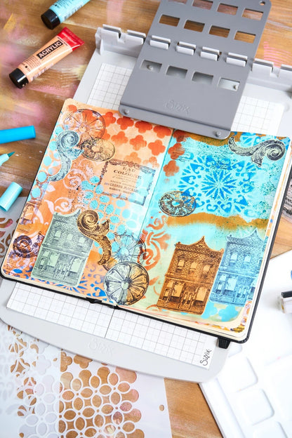 Sizzix Studio A5 Clear Stamps w/ A5 Stencils by Mark Montano Build It (3pcs)