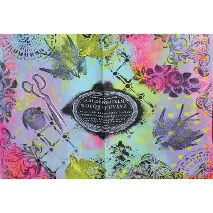 Sizzix Studio A5 Clear Stamps w/ A5 Stencils by Mark Montano Stitches (3pcs)