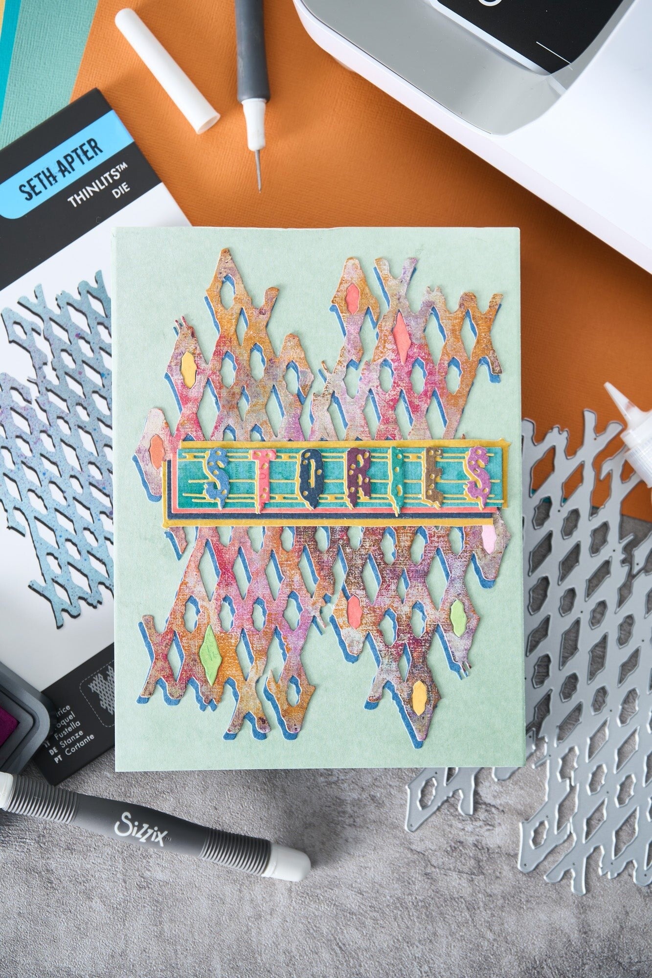 Sizzix Thinlits Dies & Multi-Level Embossing Folder by Seth Apter Bundle