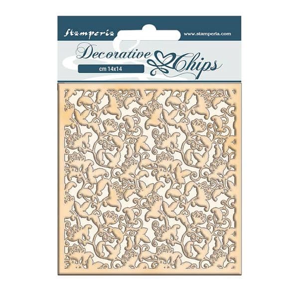 Stamperia 14 x 14 cm Decorative Chips Winter Tales Ramage