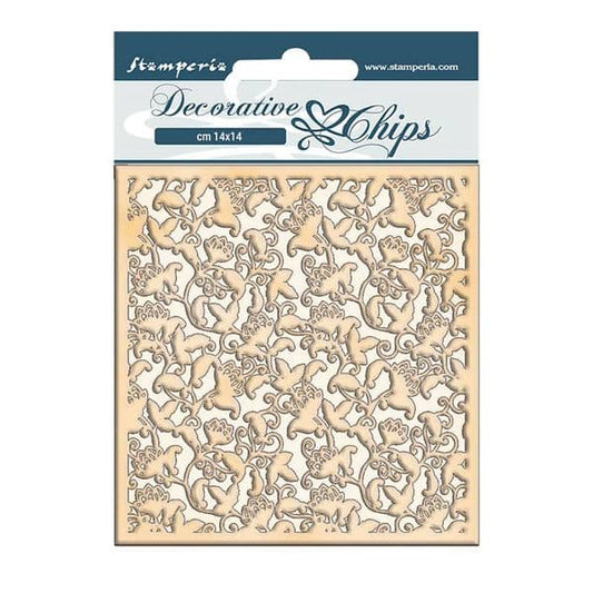 Stamperia 14 x 14 cm Decorative Chips Winter Tales Ramage