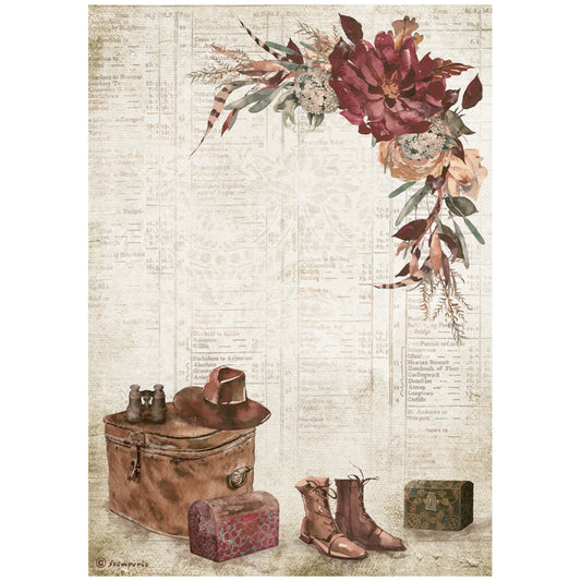 Stamperia A4 Rice Paper Our Way Country Elements