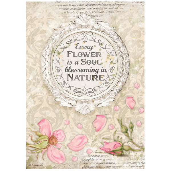 Stamperia A4 Rice Paper Romantic Garden House Frame With Quote – AALL ...
