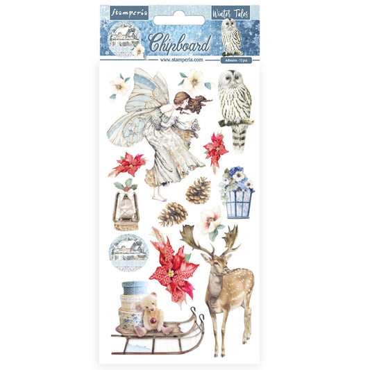 Stamperia Adhesive Shapes 15 x 30 cm Winter Tales Christmas Elements