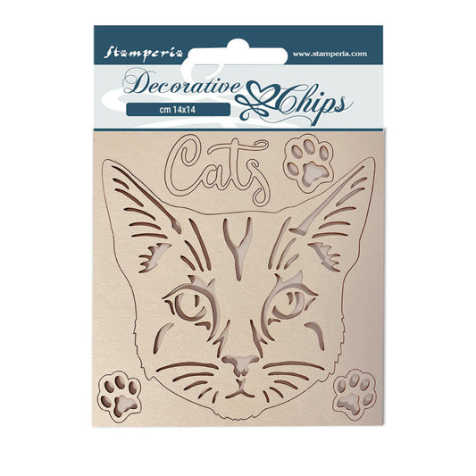 Stamperia 14x14 cm Decorative Chips Provence Cat