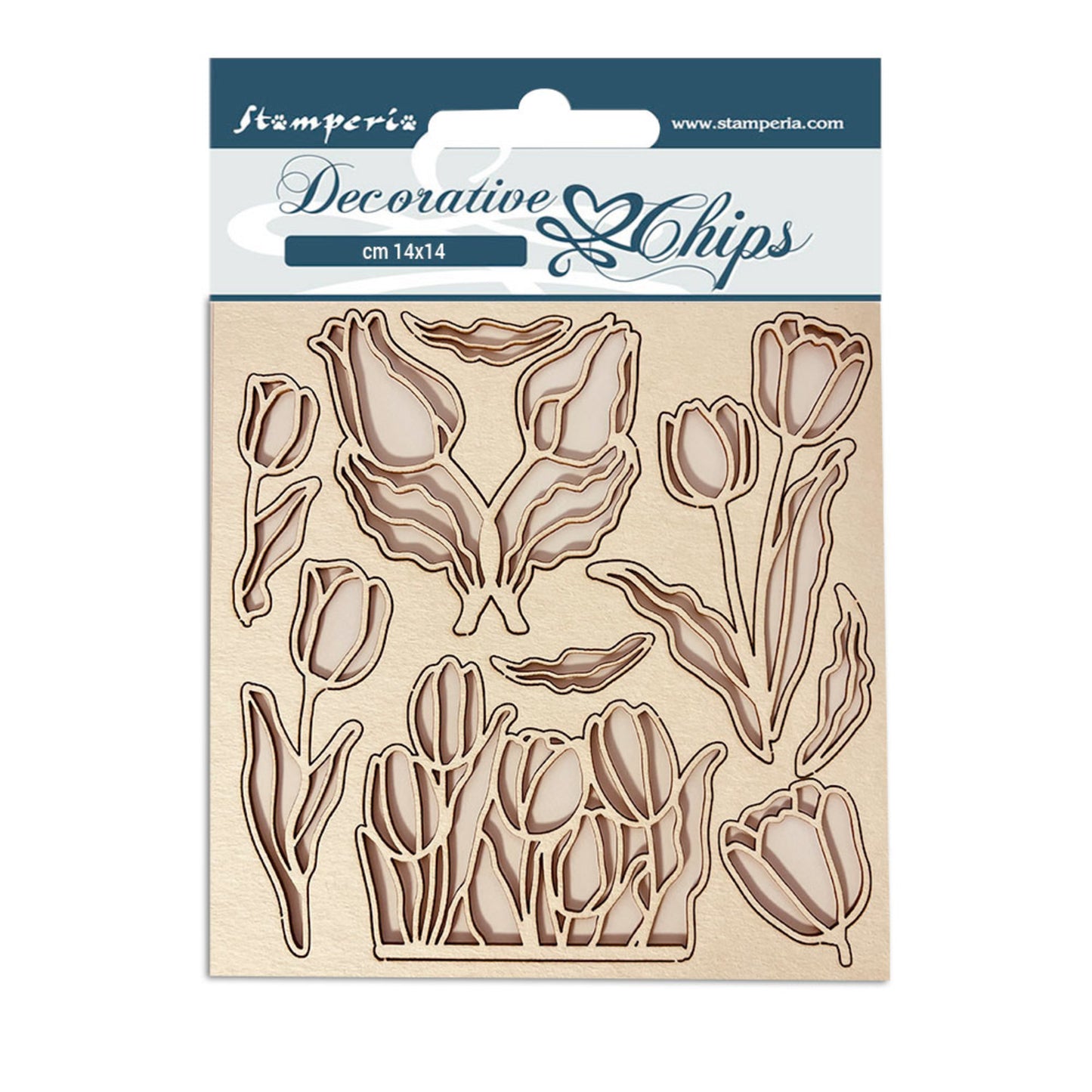 Stamperia 14x14 cm Decorative Chips Romantic Garden House Flowers