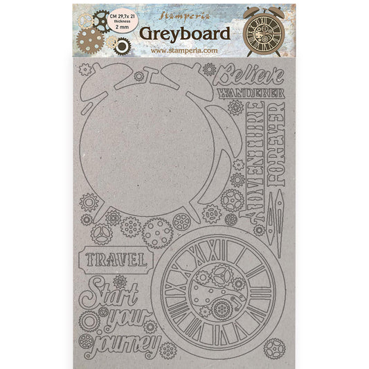 Stamperia A4 Greyboard 2 mm Lady Vagabond Lifestyle Alarm Clock