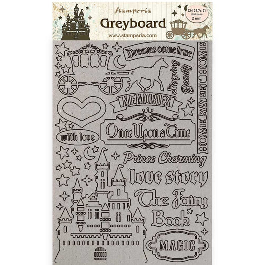 Stamperia A4 Greyboard 2 mm Sleeping Beauty Baby