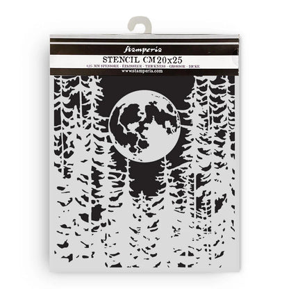 Stamperia Herbarium Silvae Thick Stencil 20x25cm Moon in the Forest