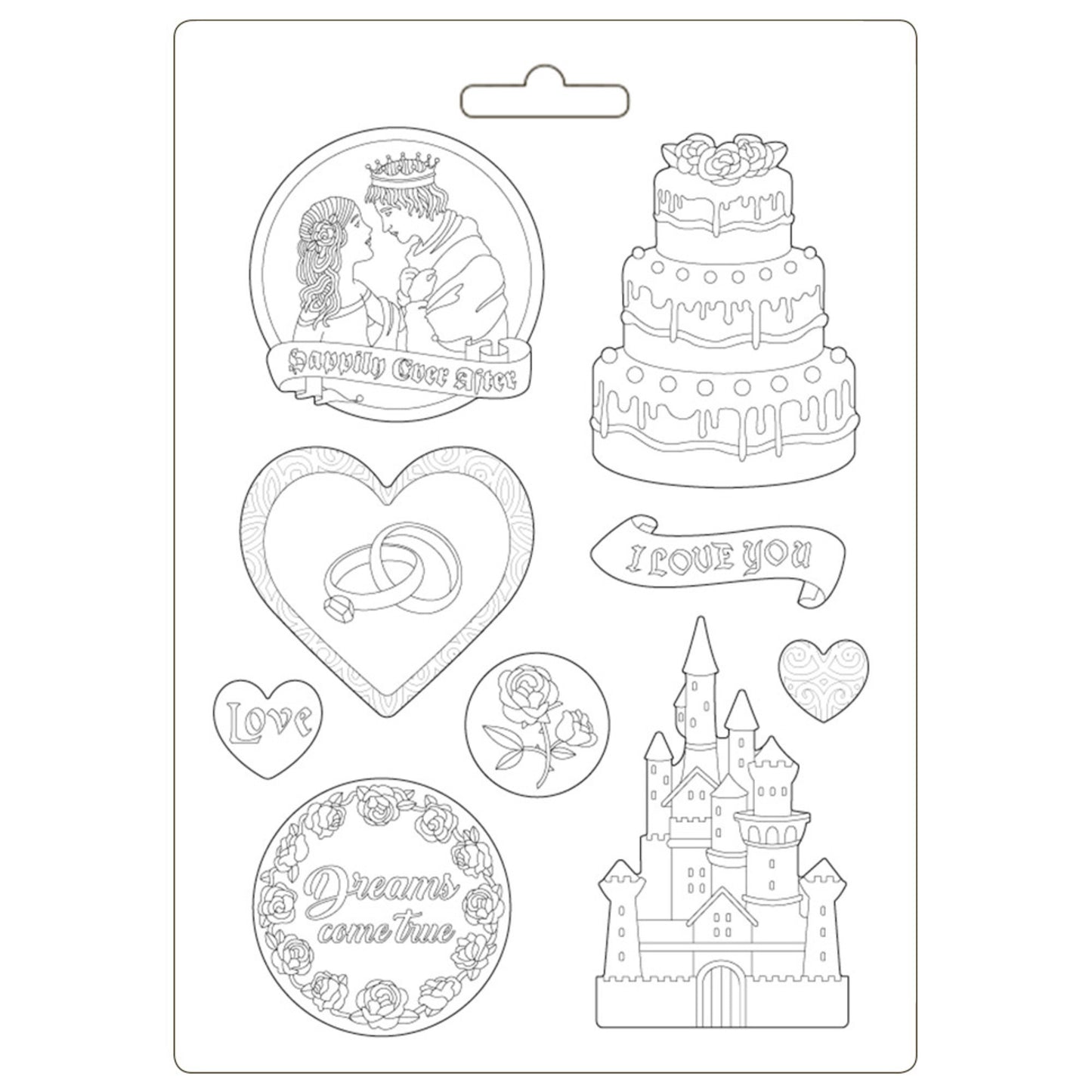 Stamperia Soft Mould A4 Sleeping Beauty Castle And Cake