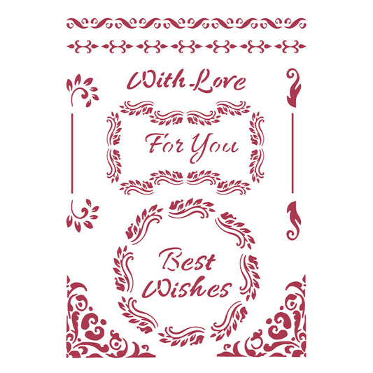 Stamperia 21 x 29.7 cm G Stencil Christmas Best Wishes