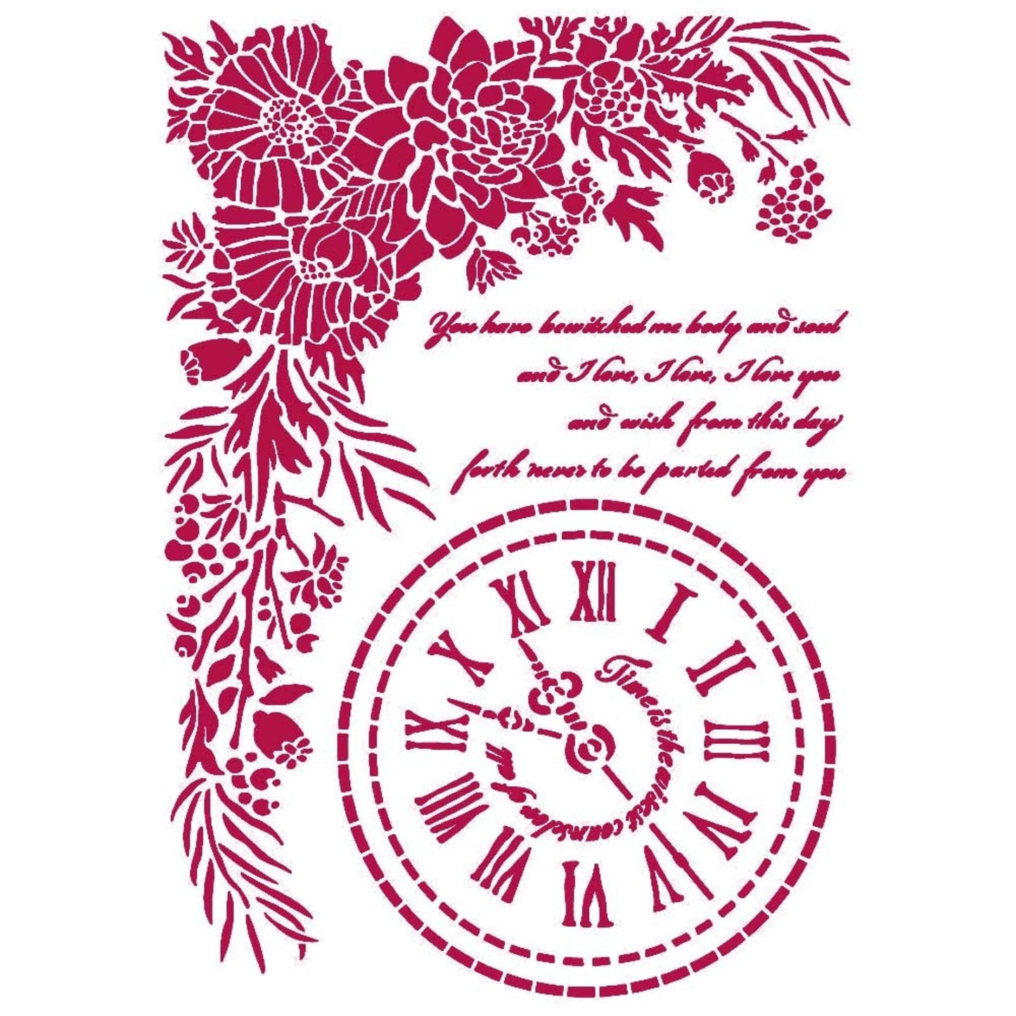 Stamperia 21 x 29.7 cm G Stencil Romantic Journal Clock