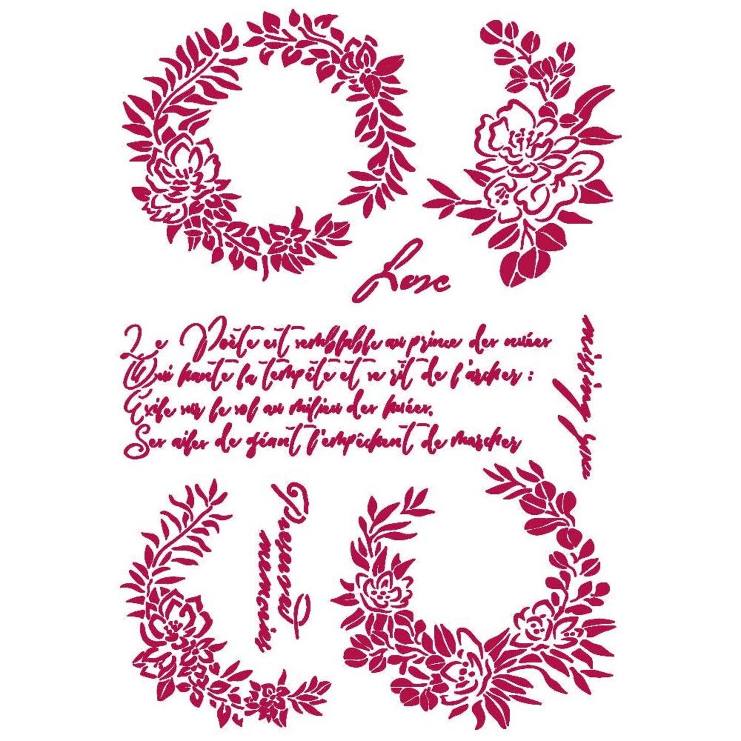 Stamperia 21 x 29.7 cm G Stencil Journal Garlands Love