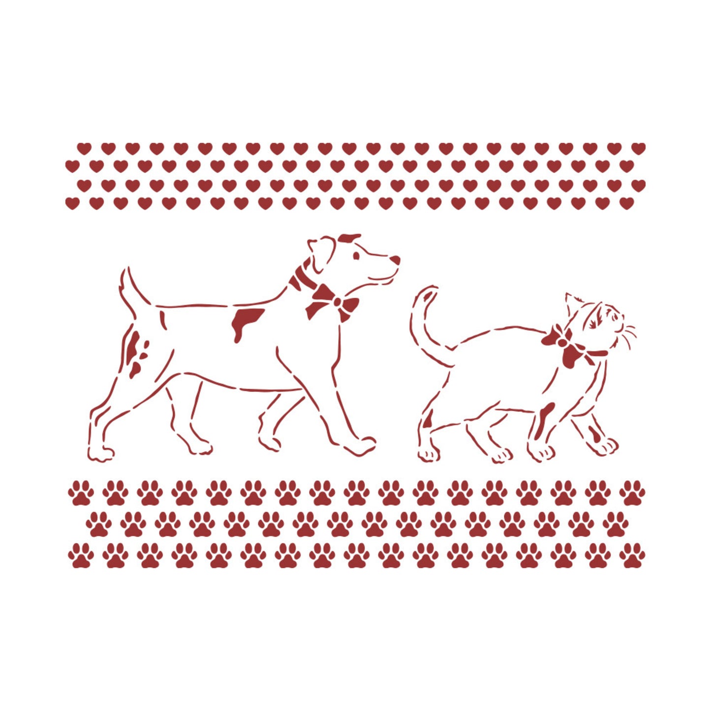 Stamperia 20 x 15 cm D Stencil DayDream Dog And Cat