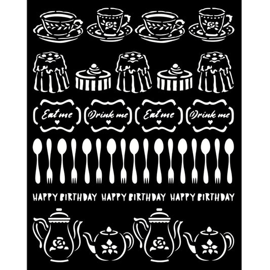 Stamperia 20 x 25cm Thick Stencil Alice Sweety