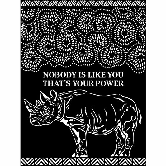 Stamperia 20 x 25cm Thick Stencil Savana Rhino