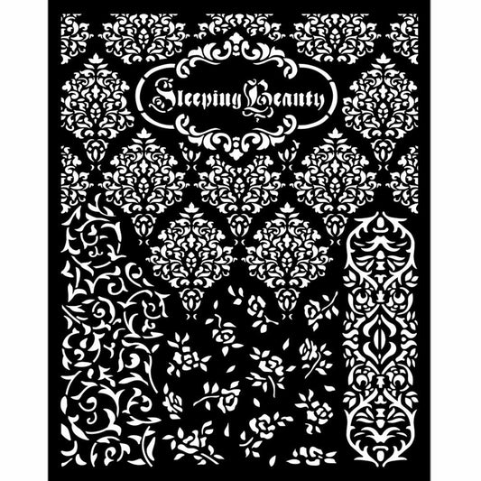 Stamperia 20 x 25cm Thick Stencil Sleeping Beauty Textures