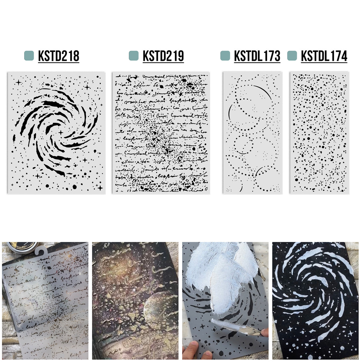 Stamperia Cosmos Thick Stencils 20x25cm Swirling Nebula by Cristina Radovan