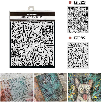 Stamperia Furry Friends 2 Thick Stencils 20x25cm Pop Art Pattern by Antonis Tzanidakis