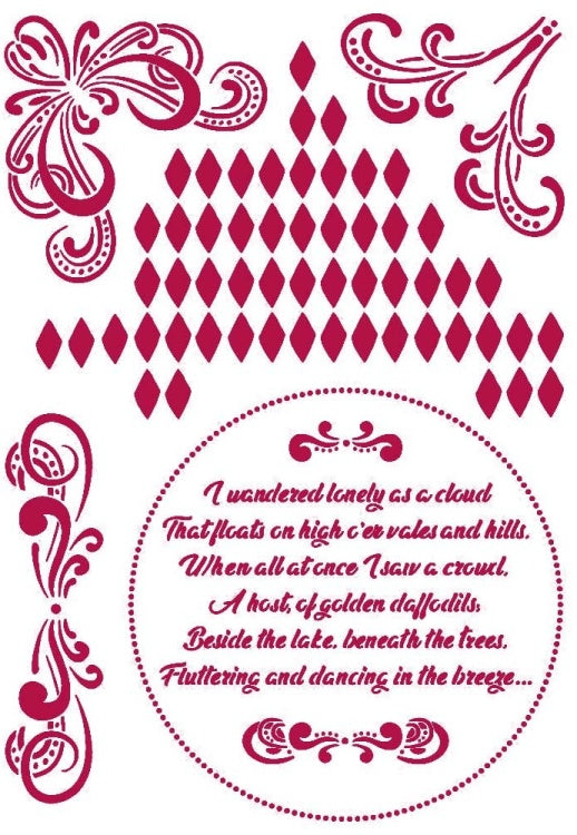 Stamperia 21 x 29.7 cm G Stencil Romantic Threads Corners