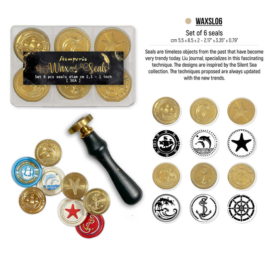 Stamperia Wax and Seals - Set 6 Seals - Silent Sea
