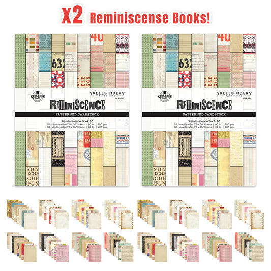Spellbinders Turn the Page Reminiscense Book 10 Patterned Cardstock by Esther Glas x2