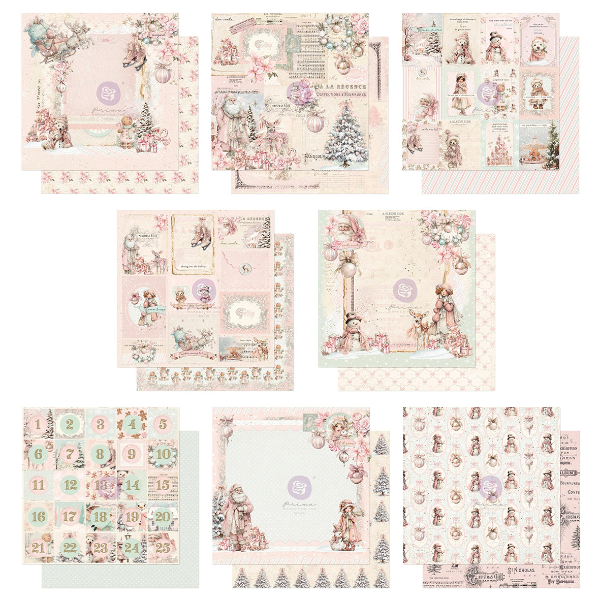Prima Marketing Christmas Blush 12x12 Inch Paper Pad by Frank Garcia