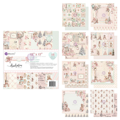 Prima Marketing Christmas Blush 12x12 Inch Paper Pad by Frank Garcia