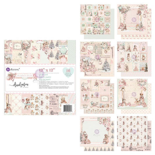 Prima Marketing Christmas Blush 12x12 Inch Paper Pad by Frank Garcia