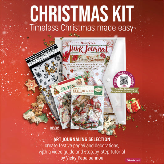 Stamperia Classic Christmas Art Journaling Selection by Vicky Papaioannou + EDUCATION