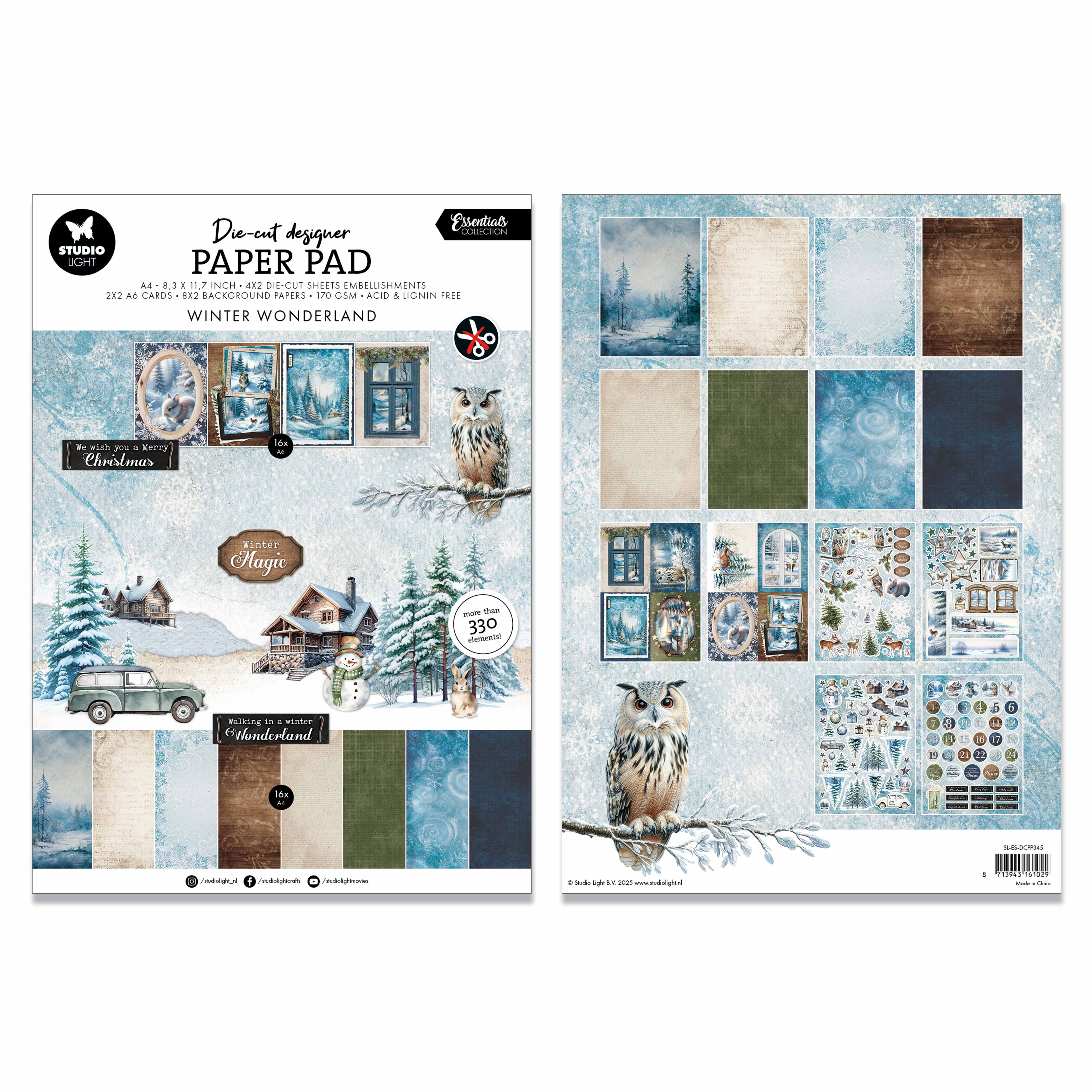 Studio Light Essentials Die-cut Paper Pad Winter Wonderland – AALL & Create