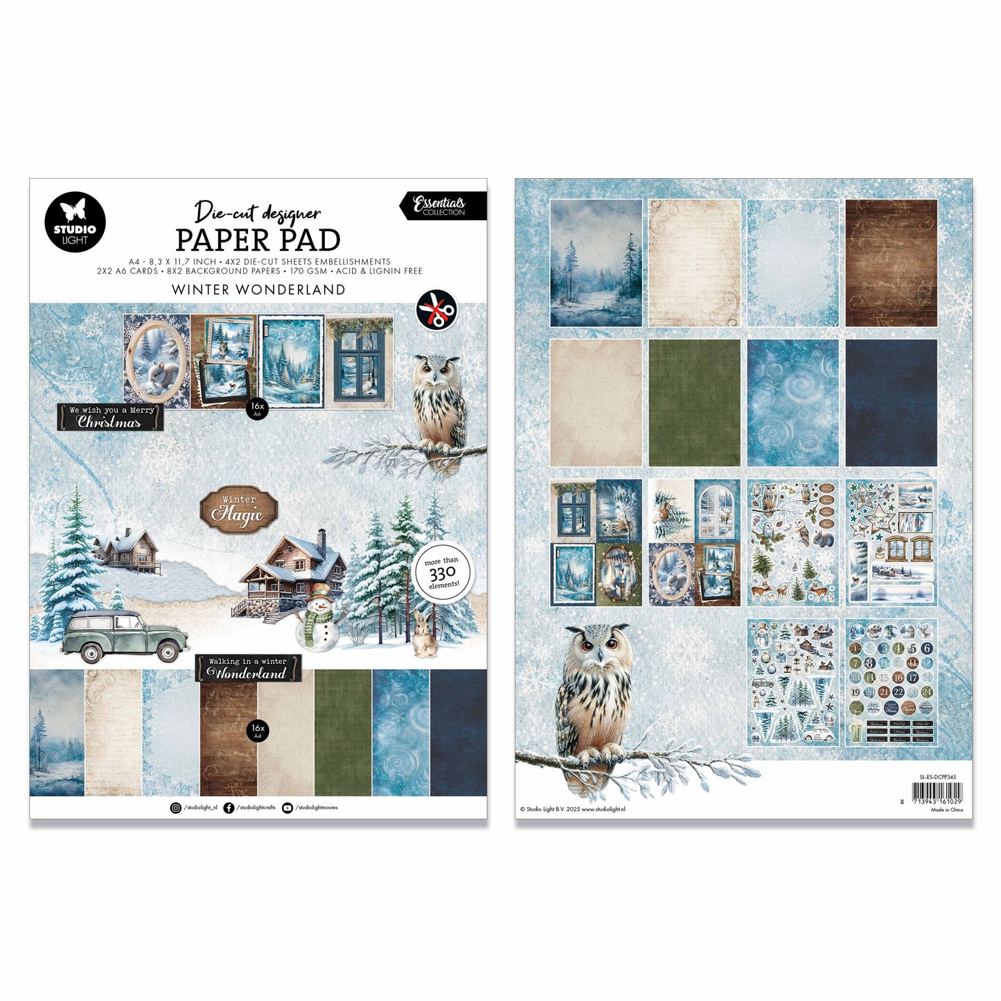Studio Light Essentials Die-cut Paper Pad Winter Wonderland