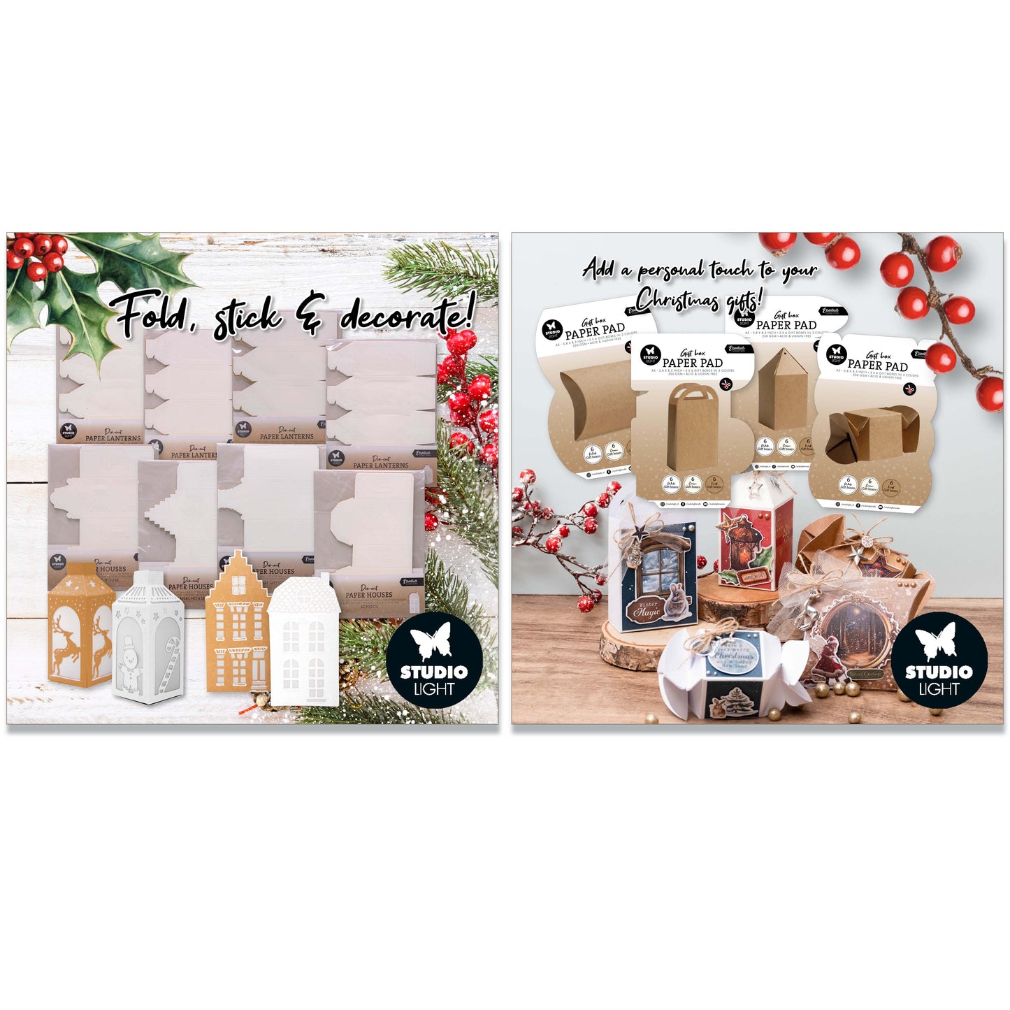 Studio Light Giftbox Paper Pad, Die-cut Paper Lantern & Houses Complete Collection