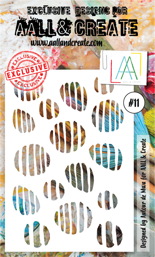 #11 - A6 Stencil - Striped Pebbles