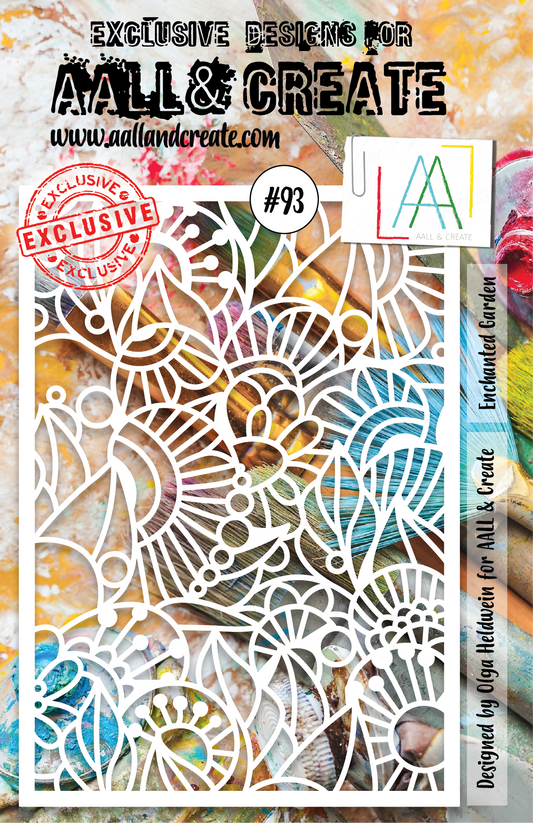 #93 - A5 Stencil - Enchanted Garden